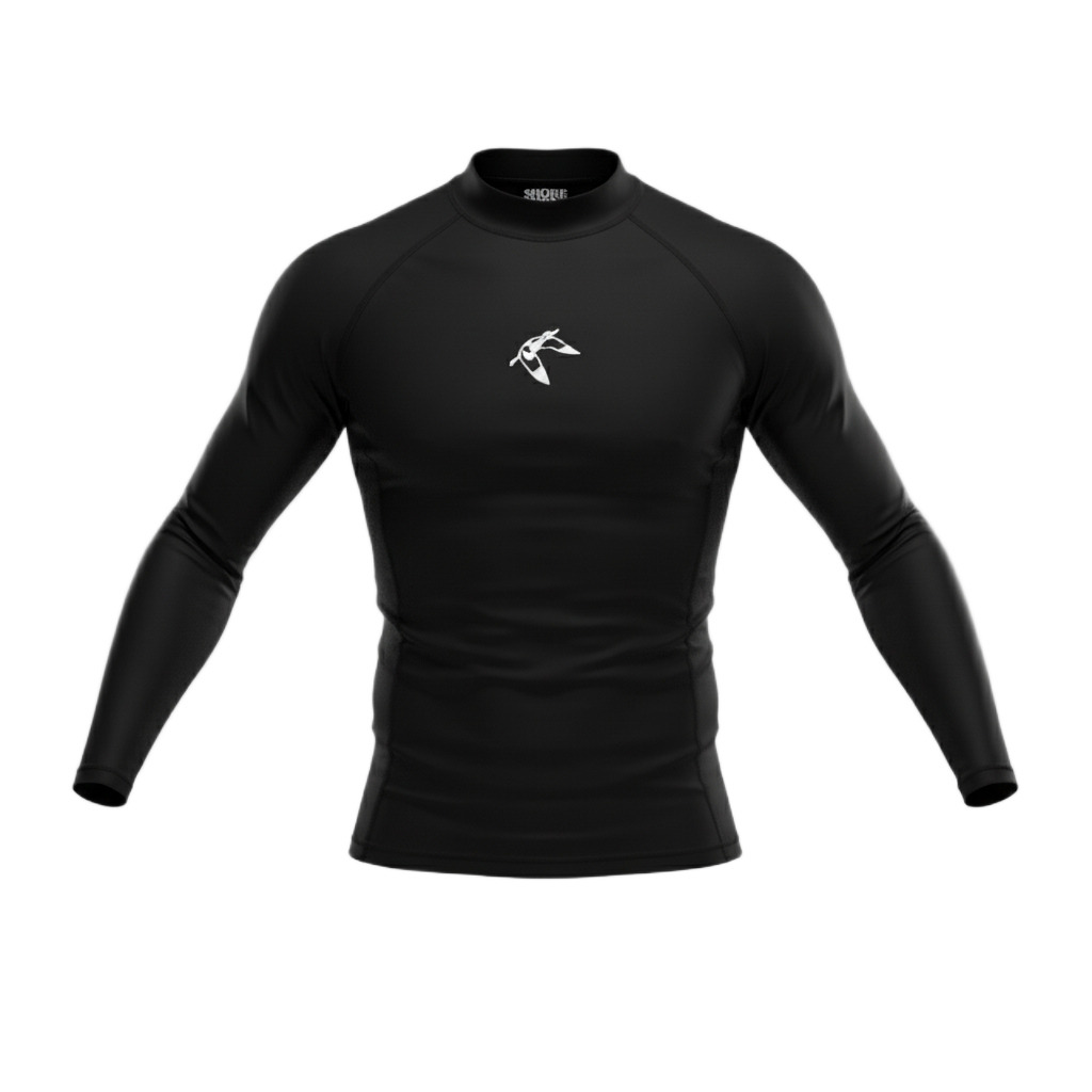 Men's Surfing Rash Guard Long Sleeve - Borne Black